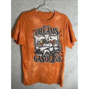 Western Theme Pickup Truck Longhorn Runs On Dreams & Gasoline Women’s T Shirt L